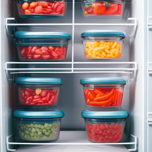 Frozen food in storage containers