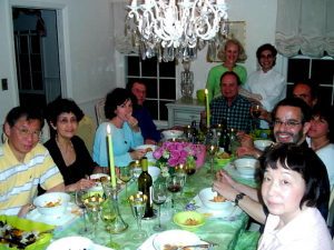 Enjoying a dinner catered by a personal chef