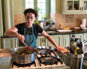 Personal shift vonda cooking at a client's house