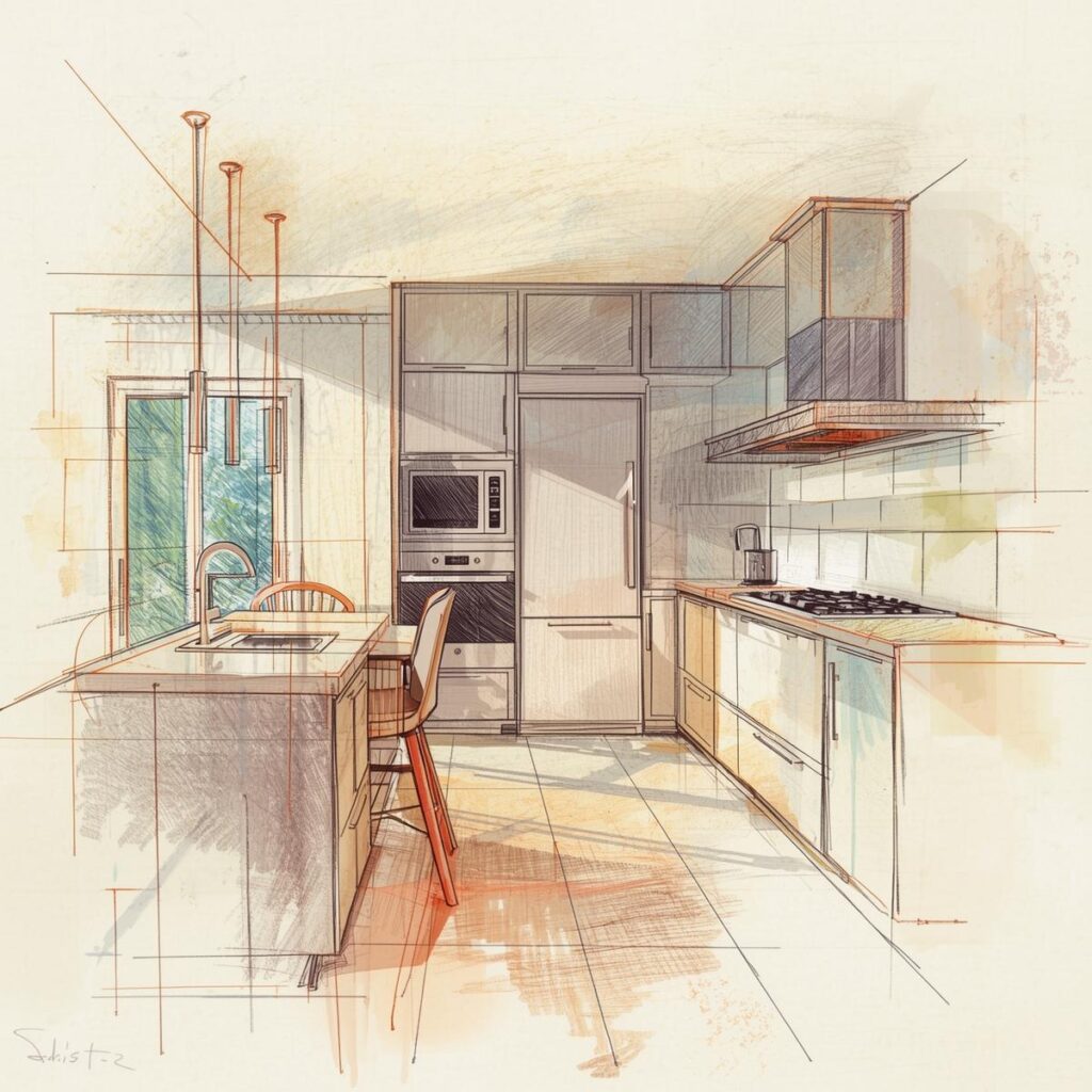 A view of a clean modern kitchen