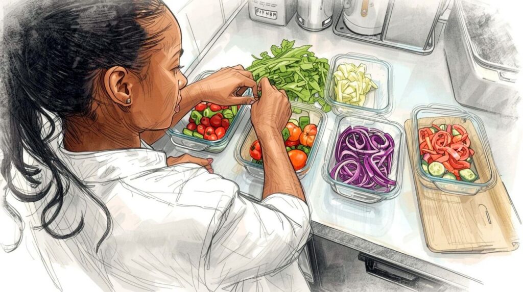 A personal chef assembling a personalized meal