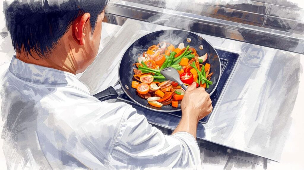 A personal chef handling meal prep in the kitchen