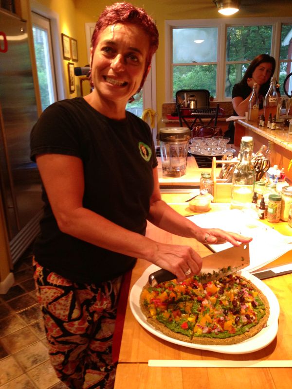 Chef Vanda at the stove