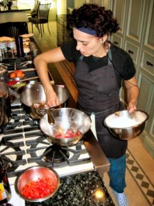 Chef Vanda at work in the kitchen